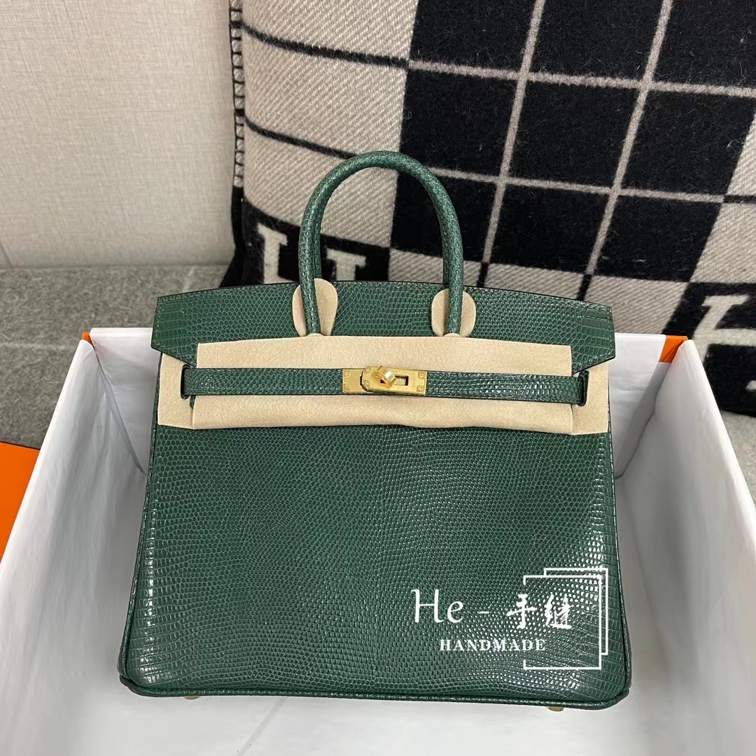 Custom-made Hermes CK67 Vert Fonce HCP Shiny Crocodile Leather Kelly  Bag32CM
